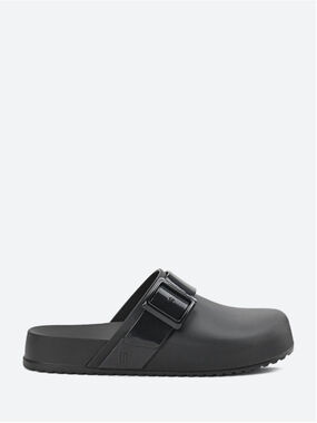 Melissa Matte Black Slip-On Clog Mule with Buckle